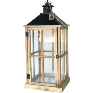 Windlicht Tauern M von Boltze Home, Holz/Metall/Glas, Weihnachtsdeko für Innen.