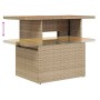 vidaXL Garten Essgruppe: Höhenverstellbarer Tisch aus Polyrattan in Beige/Grau.