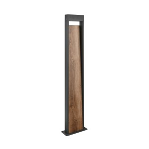Trio LED-Wegeleuchte Salmon in Holzoptik und Anthrazit, 21,5x100x9,5 cm.