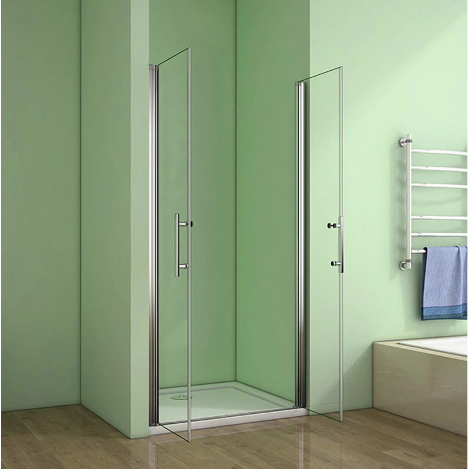 Duschparadies 100x195cm Duschtür Nischentür Duschabtrennung 6mm Nano Glas Schwingtür Doppeltür Glas Dusche_4