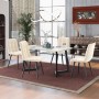 Merax Essgruppe 5-tlg mit 117cm Esstisch  4 Samtstühle Beige  Tischbeine Schwarz_2