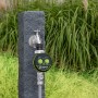 Geka Bewässerungscomputer mit Hahnadapter (G3/4''+G1'') am Wasserhahn im Garten.