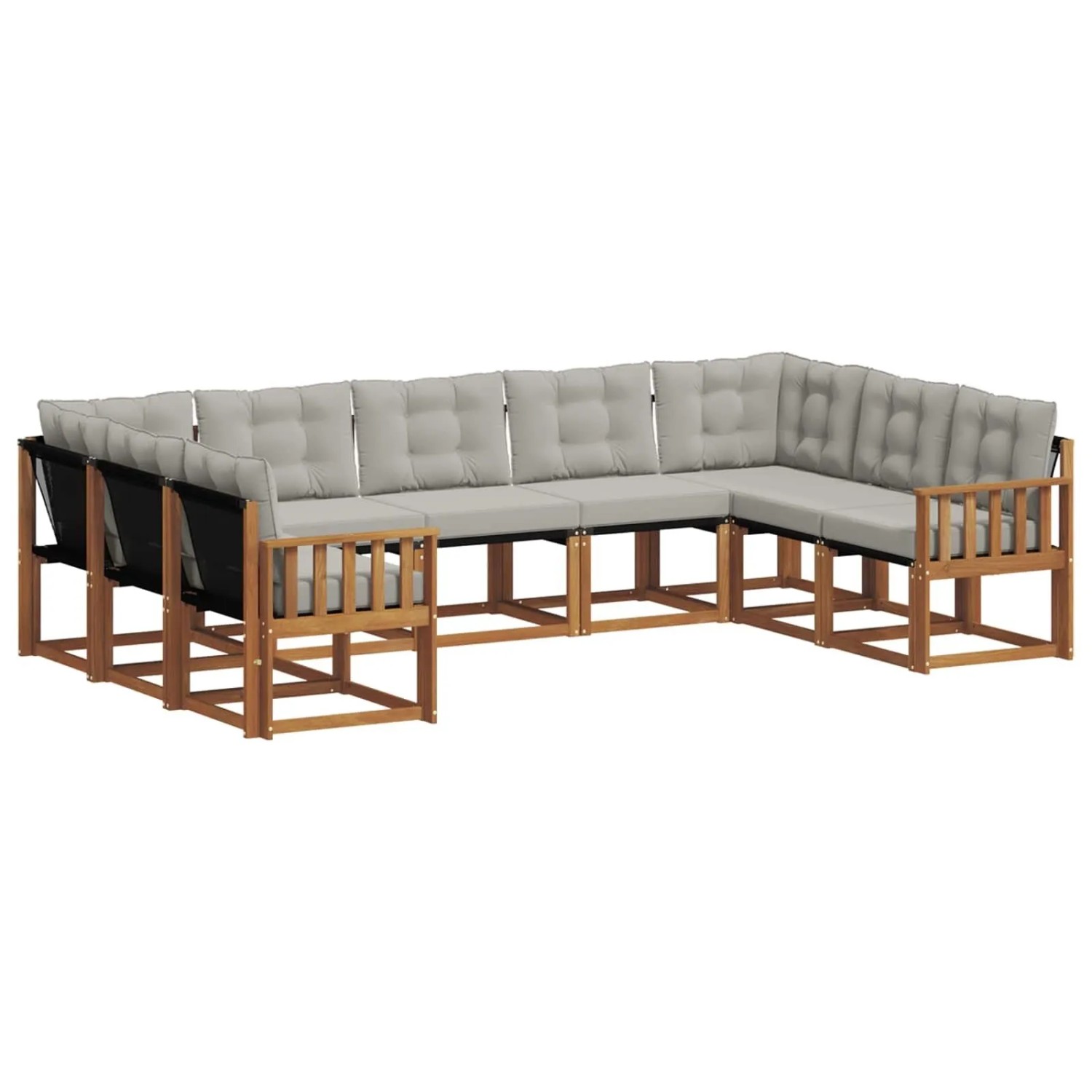 vidaXL Outdoor-Sofagarnitur mit Kissen 29-Tlg Natur und Hellgrau 3369046