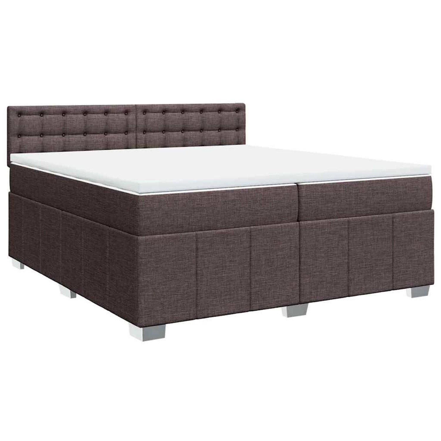 vidaXL Boxspringbett mit Matratze Dunkelbraun 200x200 cm Stoff 3287192 günstig online kaufen