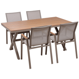 Beliani Gartentisch Set TIANO Taupe