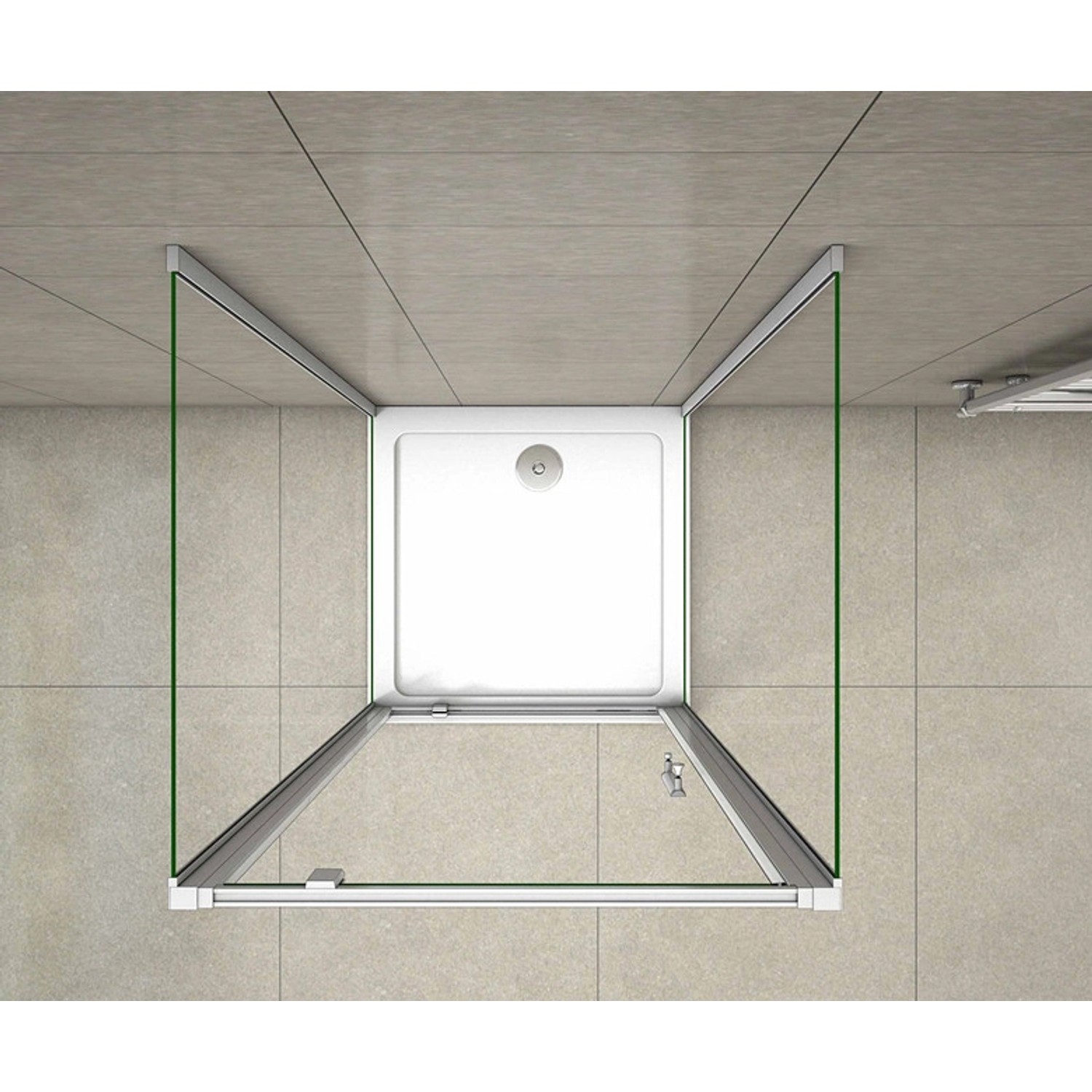 Duschparadies U-Kabine 90 x 90 x 90 cm U-Duschkabine Höhe 185cm Duschtür 5mm ESG Sicherheitsklarglas_6