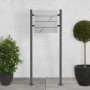 ML-Design Standbriefkasten, hellgrau mit Zeitungsfach und anthrazitfarbenem Pfosten (120cm).