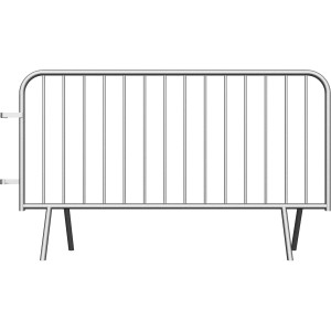Silbernes Schake Absperrgitter Typ B, 2 m breit, mit 14 Stäben. Ideal zur Absperrung.