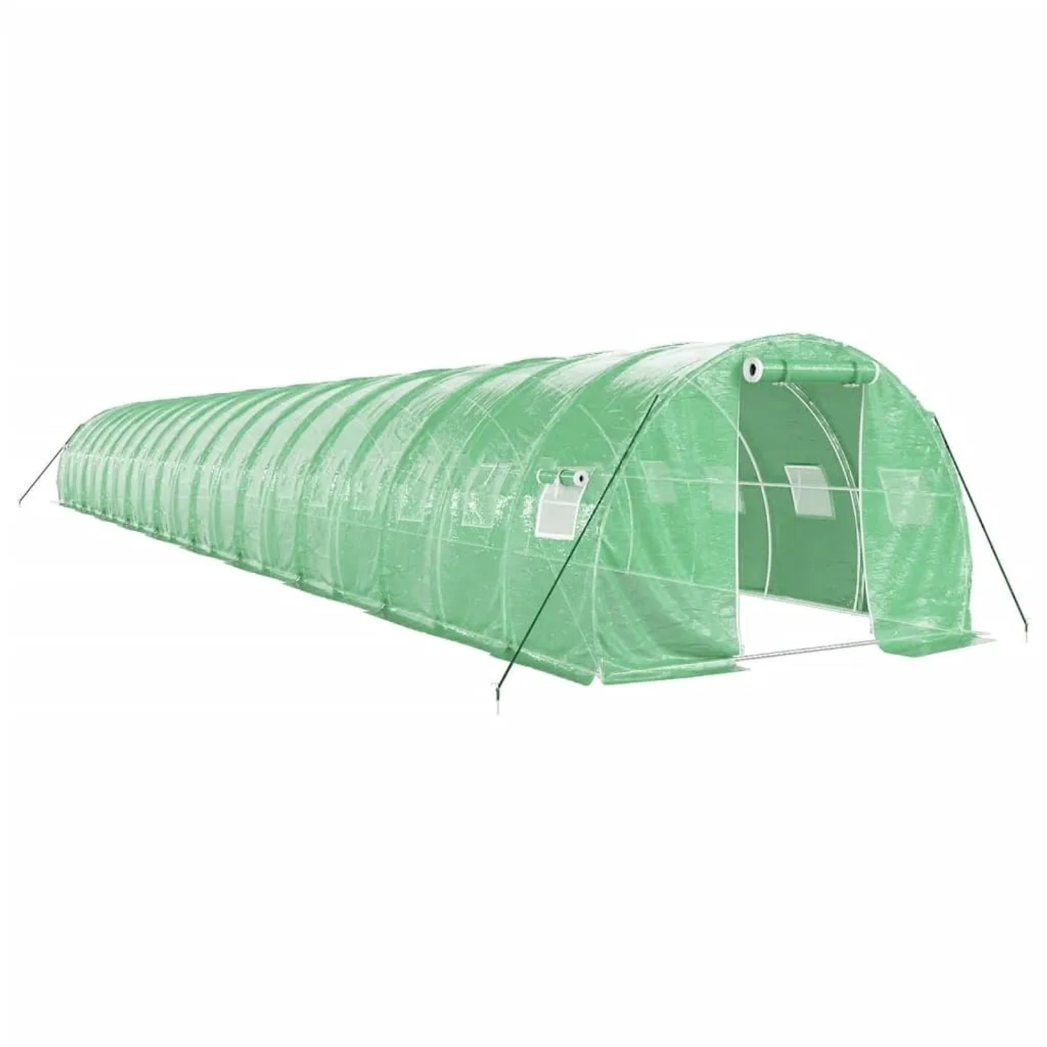 vidaXL Gewächshaus mit Stahlrahmen Grün 60 m² 20x3x2 m 3188047