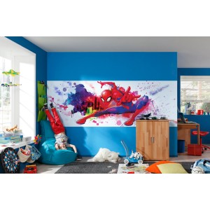 Komar Fototapete Spider Man Graffiti im Kinderzimmer, Wandgestaltung.