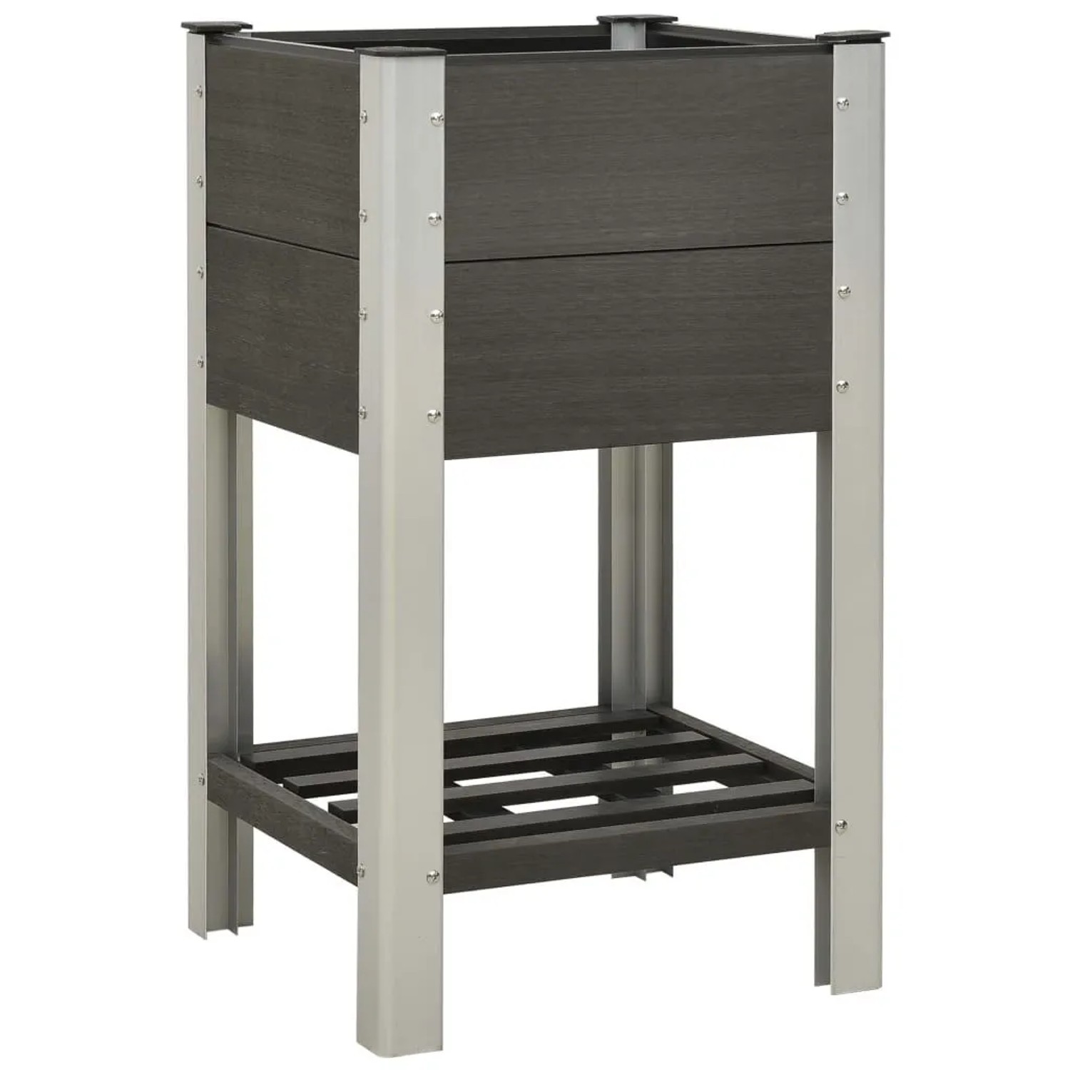 Furnicato Garten-hochbeet Mit Ablage 50x50x90 Cm Wpc Grau