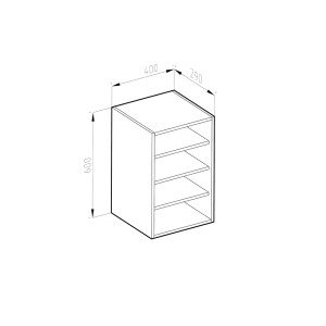 Vicco Hängeschrank R-Line, offener Küchenschrank, anthrazit, 40 cm breit.