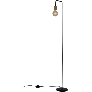 Schwarze Näve Stehleuchte Modo, 150 cm hoch, mit E27 Fassung und Fußschalter. Design-Stehlampe für Wohnräume.