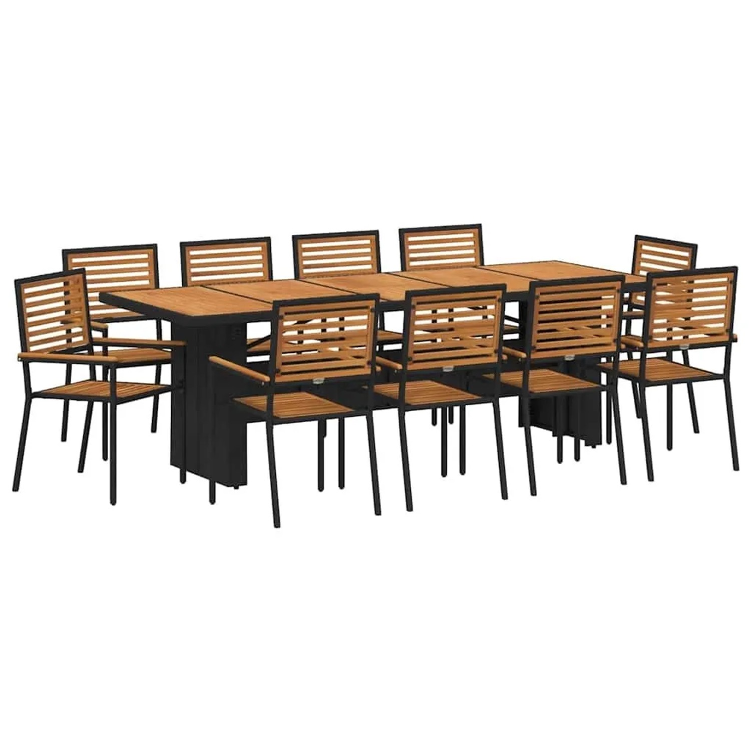 vidaXL Garten Essgruppe 11-Tlg Schwarz Poly-Rattan 3365448 günstig online kaufen