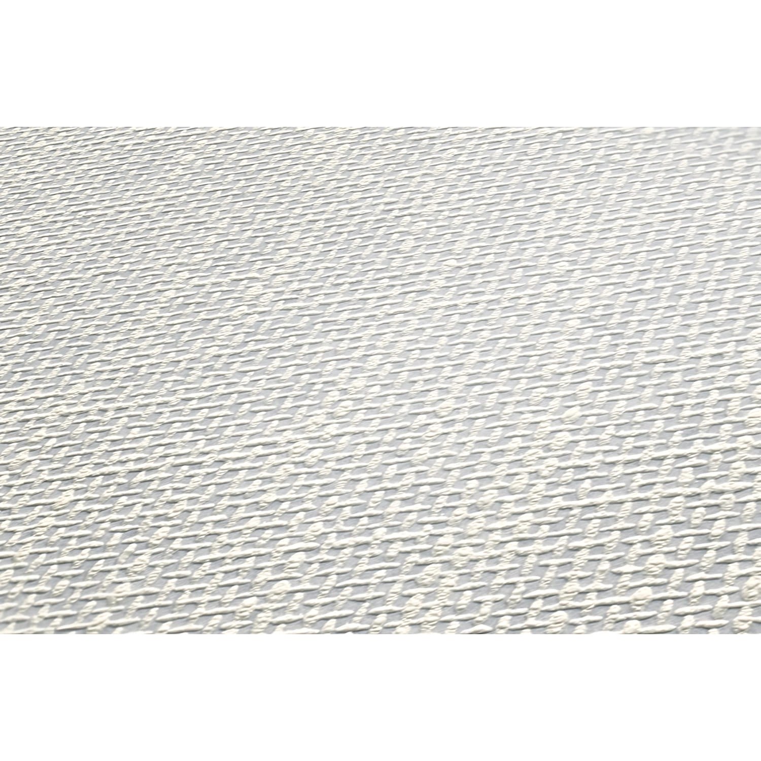 Weiße, matte Vliestapete mit Textiloptik und leichter Struktur von Profhome.