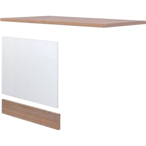 Flex-Well Geschirrspüler-Paket, teilintegriert, Florida Weiß/Sonoma Eiche: Arbeitsplatte, Front, Sockel