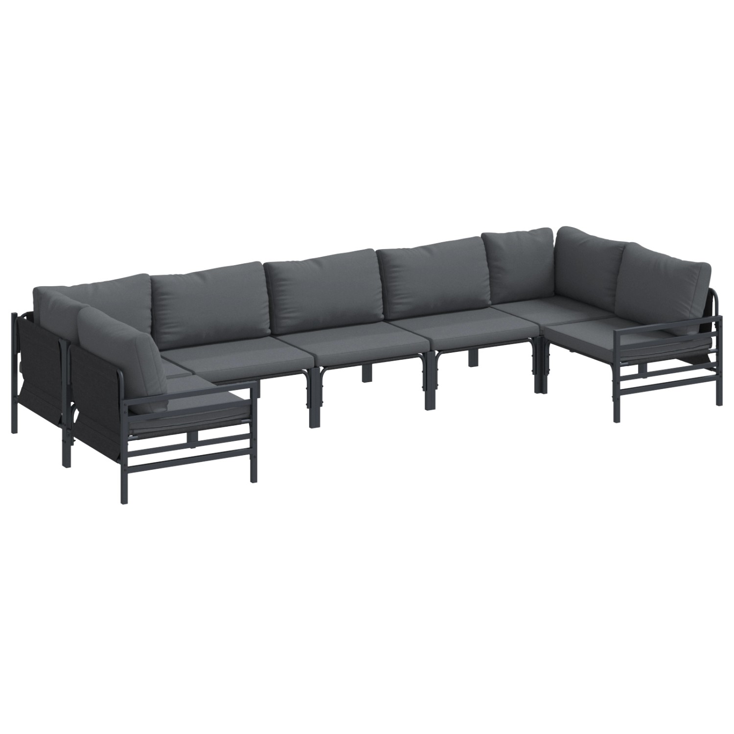 vidaXL Garten-Sofa-Set 7-Tlg Anthrazit Stahl 3378968 günstig online kaufen