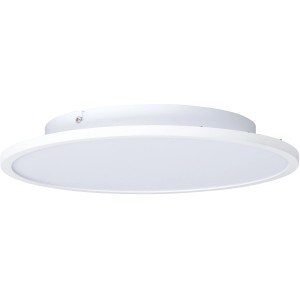 Rundes, weißes LED-Panel Buffi für Deckenmontage, Ø 35 cm, warmweißes Licht.