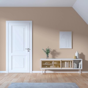 Wohnraum mit Wandfarbe Klaus Leinengrau von CREATE! by OBI, matte Oberfläche, 2,5 l.