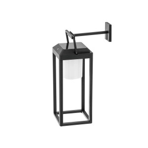Lucande LED Solarleuchte Außen Tilena 10020284 Dimmbar Spritzwassergeschützt Modern in Schwarz aus Aluminium