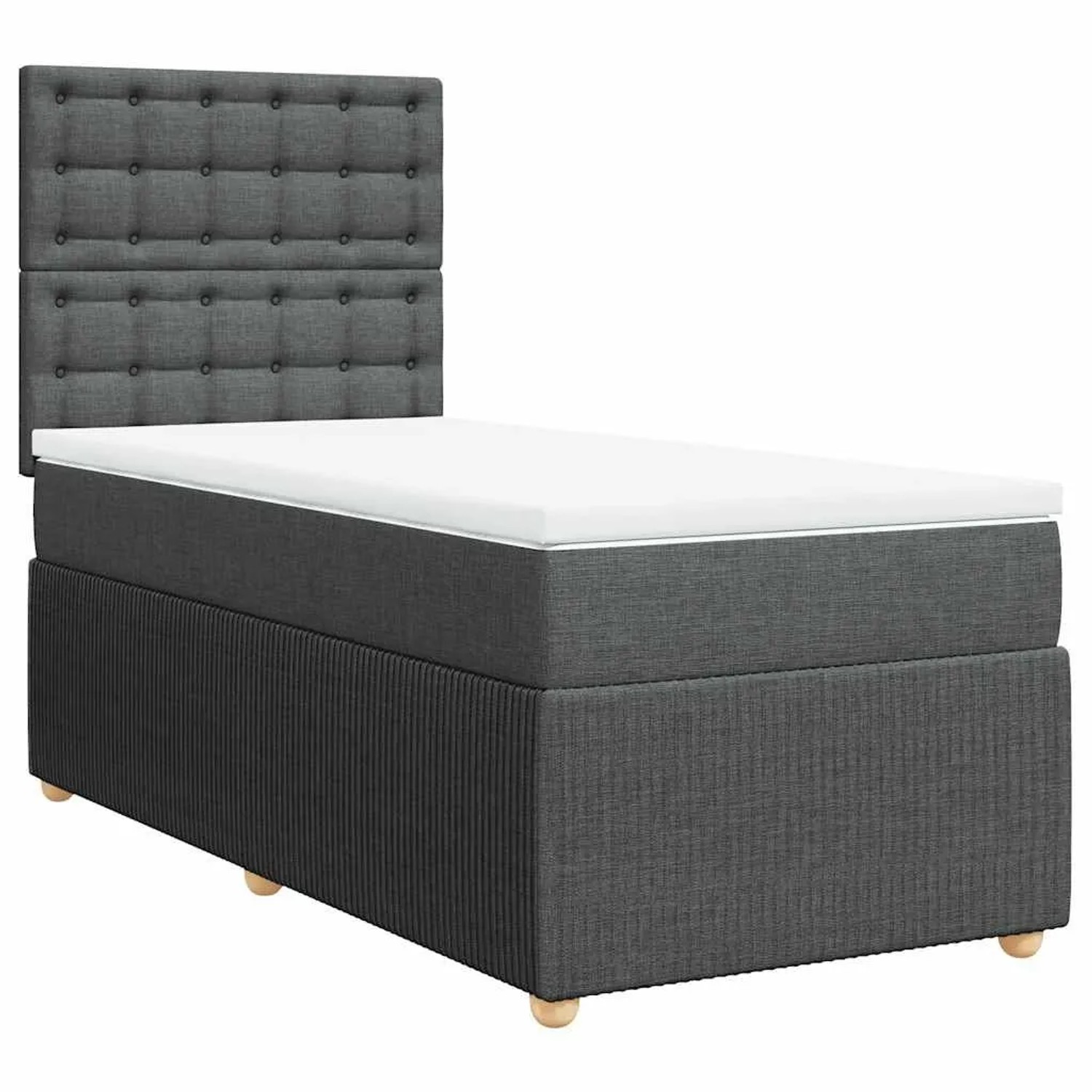 vidaXL Boxspringbett mit Matratze Dunkelgrau 90x190 cm Stoff 3294226 günstig online kaufen