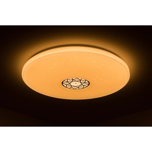 LED-Deckenleuchte mit Glitzer-Effekt und orientalischem Ornament, Lichtfarbenwechsel für individuelle Lichtatmosphäre.