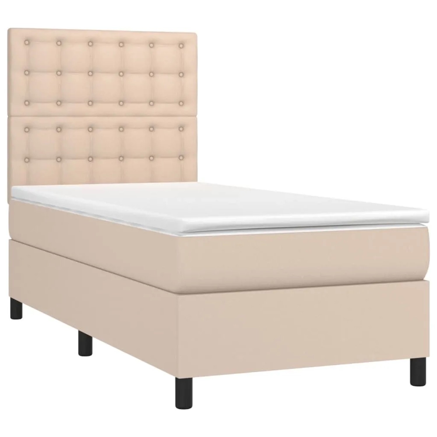 vidaXL Boxspringbett mit Matratze & LED Cappuccino-Braun 100x200cm 3135932