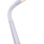 Silberne LED-Tischleuchte Mitti von Globo, dimmbar, mit USB-Charger für Schreibtisch und Büro.