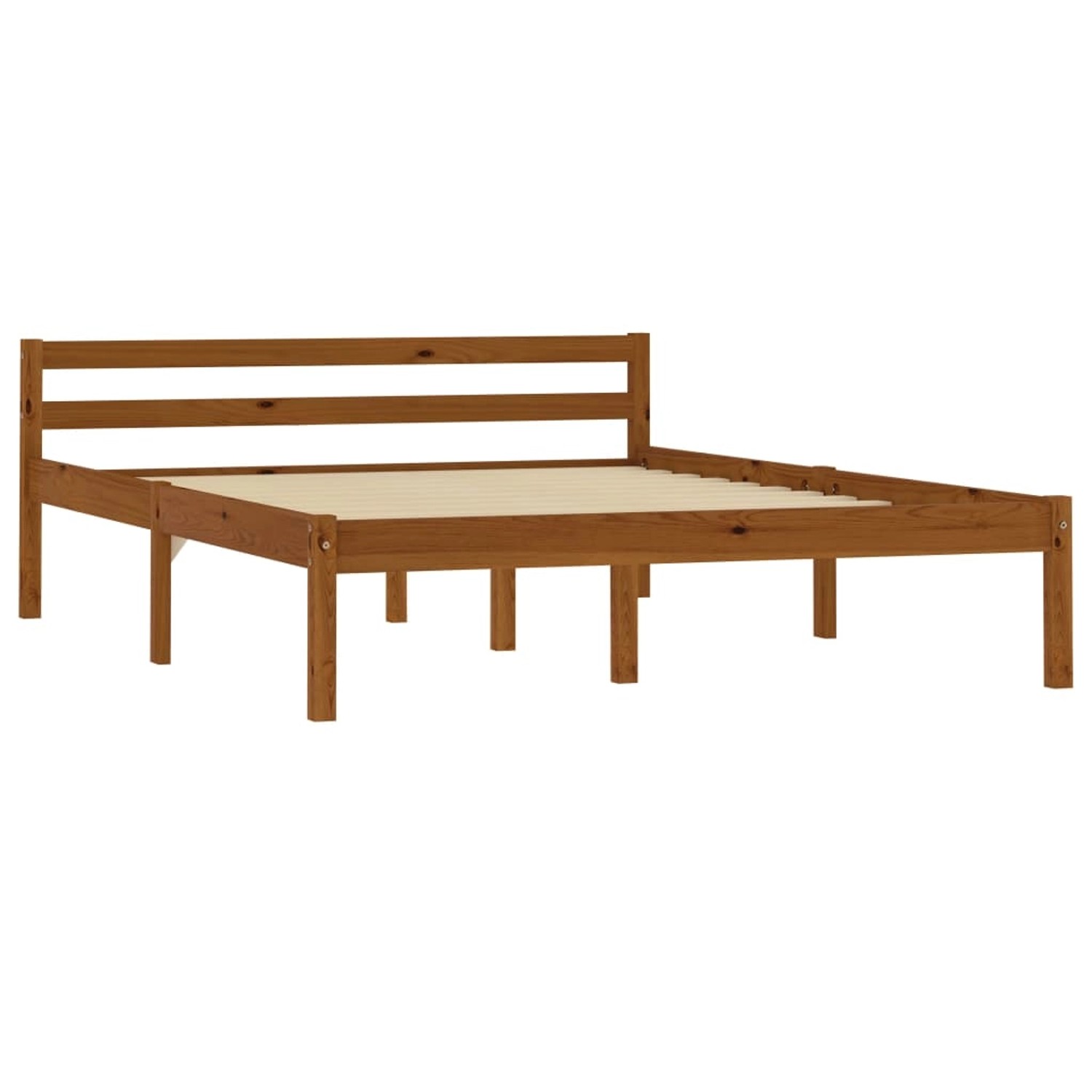 vidaXL Massivholzbett Honigbraun Kiefer 140x200 cm617217