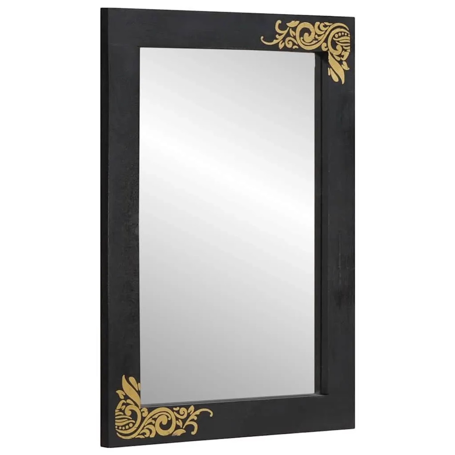 vidaXL Badezimmer Spiegel Schwarz und Silber 70 x 50 x 2,5 cm 4018839