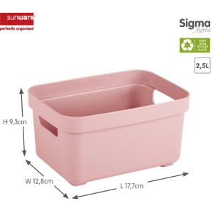 Rosa Sunware Aufbewahrungsbox Sigma Home, 2,5 l, aus Kunststoff mit Griffen. Ideal zur Aufbewahrung.