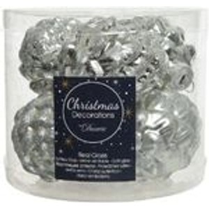 Kaemingk Christbaumschmuck Zapfen Glas  5 cm Laenge 7 cm 6 Stueck Silberfarbend