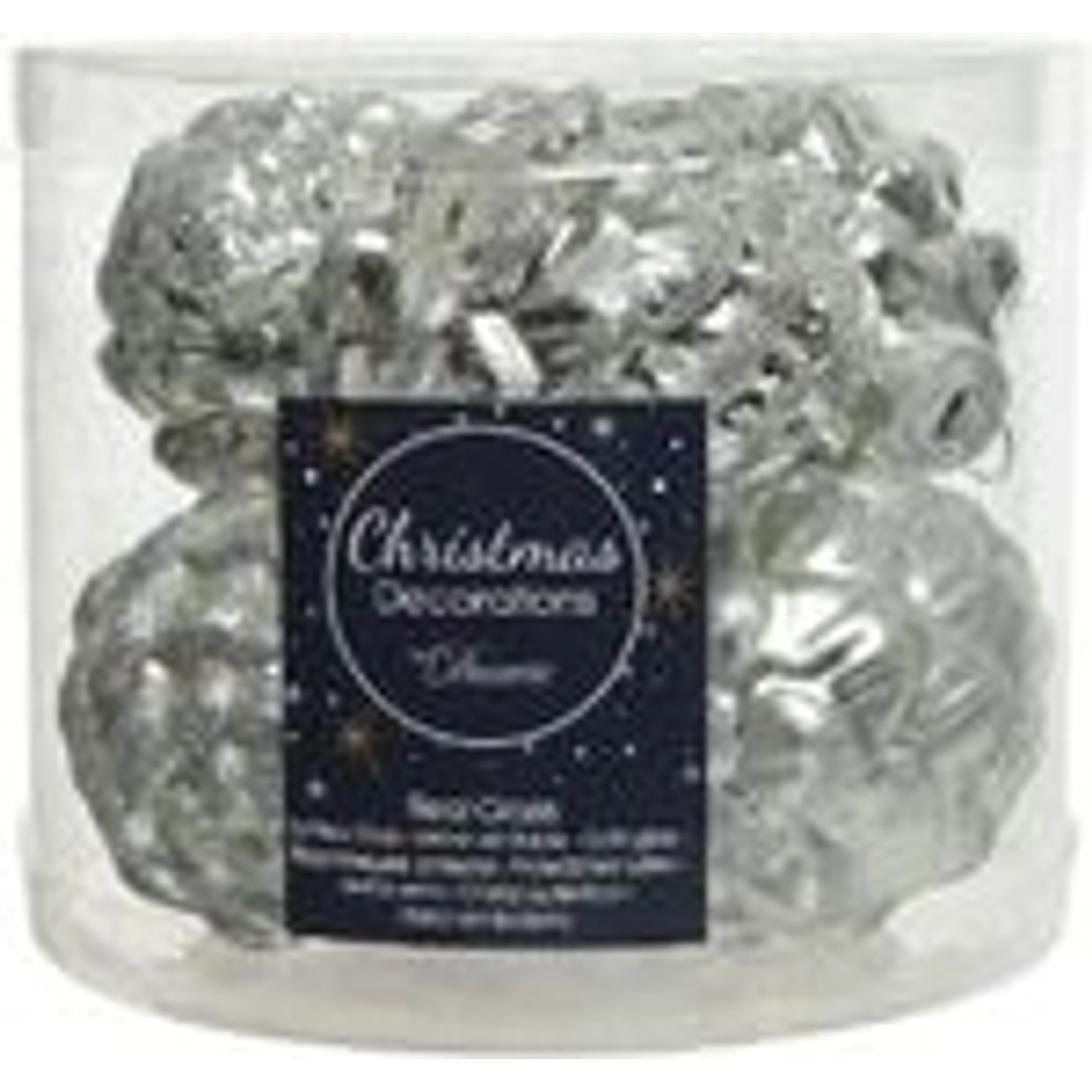 Kaemingk Christbaumschmuck Zapfen Glas  5 cm Laenge 7 cm 6 Stueck Silberfarbend