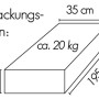 Verpackungskarton des Schneider Ampelschirm Rhodos Junior, Maße: 195x35x16 cm, ca. 20 kg.