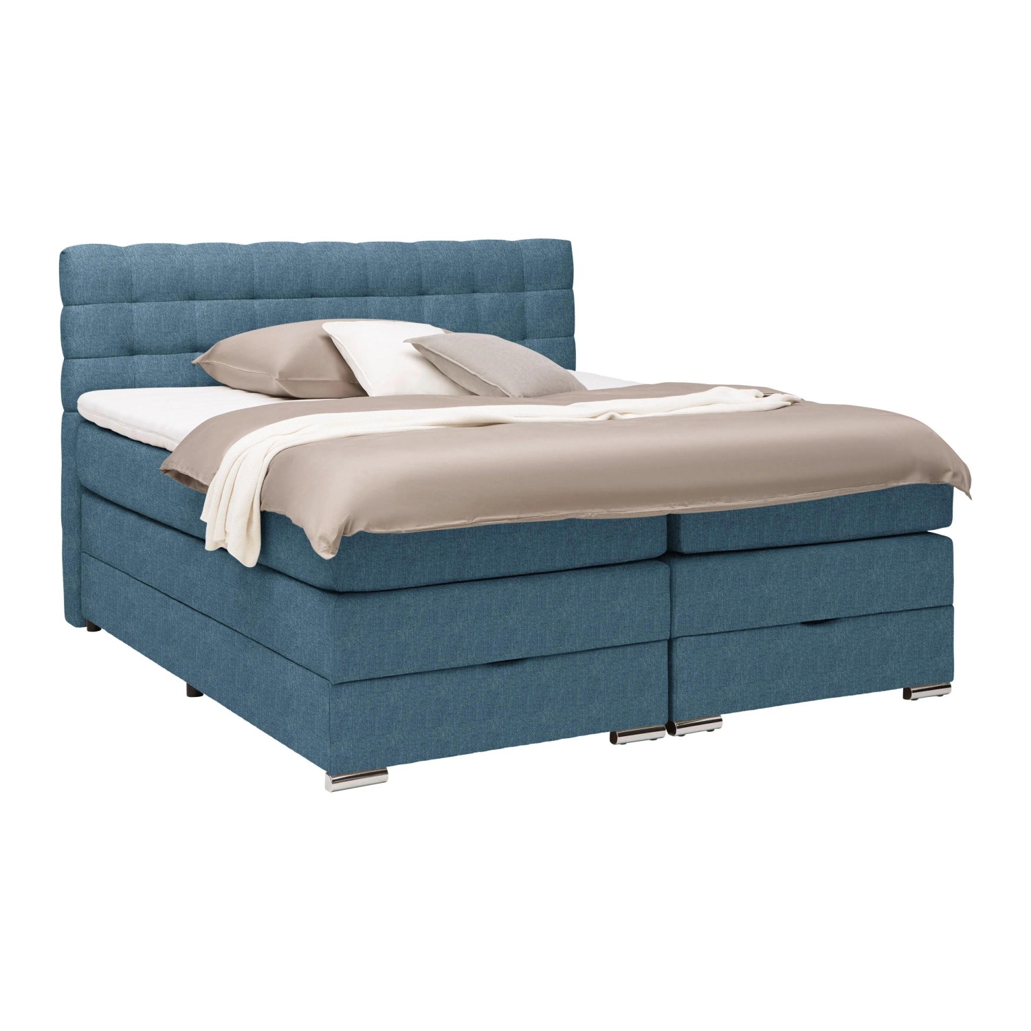 Premium Living Boxspringbett London Blau ca. 160x200cm