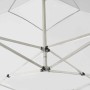 Detailansicht des weißen vidaXL Partyzelts (2x2m) mit Aluminiumrahmen und Faltmechanismus.