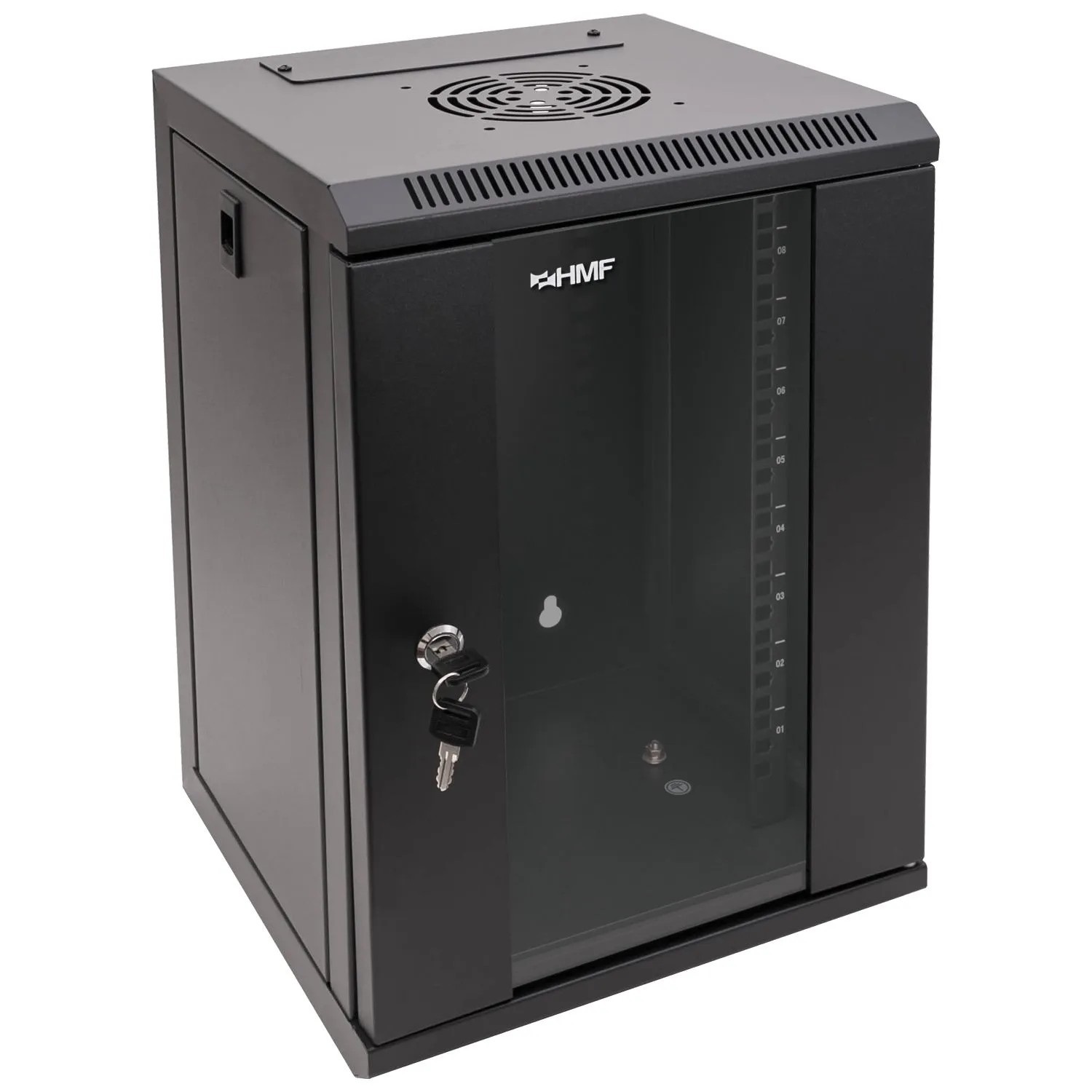 HMF 63309-02 Serverschrank Netzwerkschrank 9HE Wandgehäuse 10 Zoll Rack Schwarz