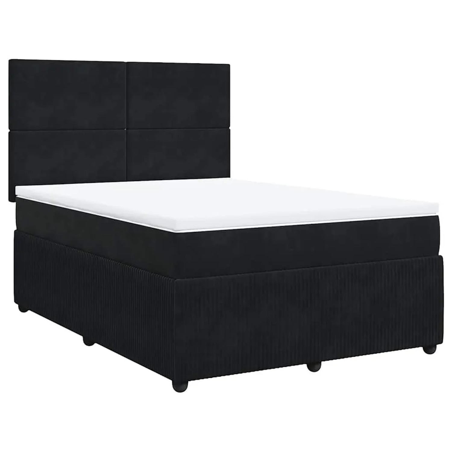 vidaXL Boxspringbett mit Matratze Schwarz 140x190 cm Samt 3294630 günstig online kaufen