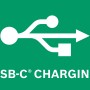 Symbol für USB-C Ladefunktion der Bosch Easy Pump Akku-Druckluftpumpe.