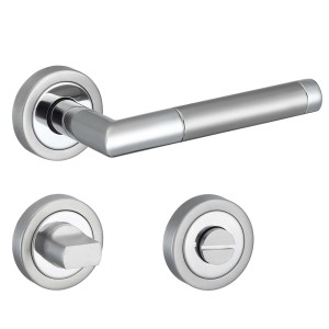 MeinTürgriff Drückergarnitur Nizza Edelstahl/Chrom Türgriff Türdrücker Rosettengarnitur WC
