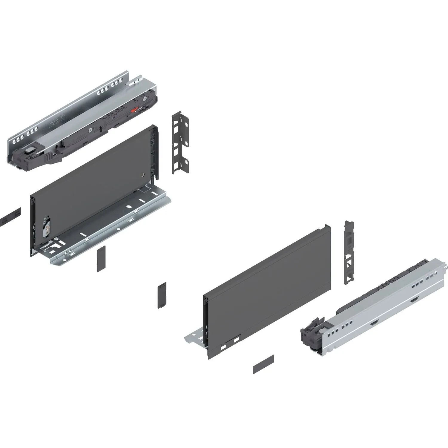 Blum Legrabox Pure Set Höhe K Tip-On Vollauszug 300 mm 40 kg Oriongrau 1 Paar