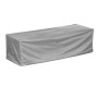 Graue Schutzhülle für ein Loungesofa, 220x90x80 cm, zum Schutz vor Witterungseinflüssen.