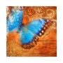 Banjado Schlüsselkasten Glas Schwarz, 30x30cm, Motiv Schmetterling, 50 Haken, beschreibbar & magnetisch.