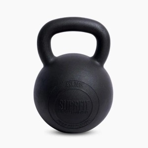 Schwarze Suprfit Econ Gusseisen Kettlebell 44 kg, pulverbeschichtet, für Sport & Fitness Training.