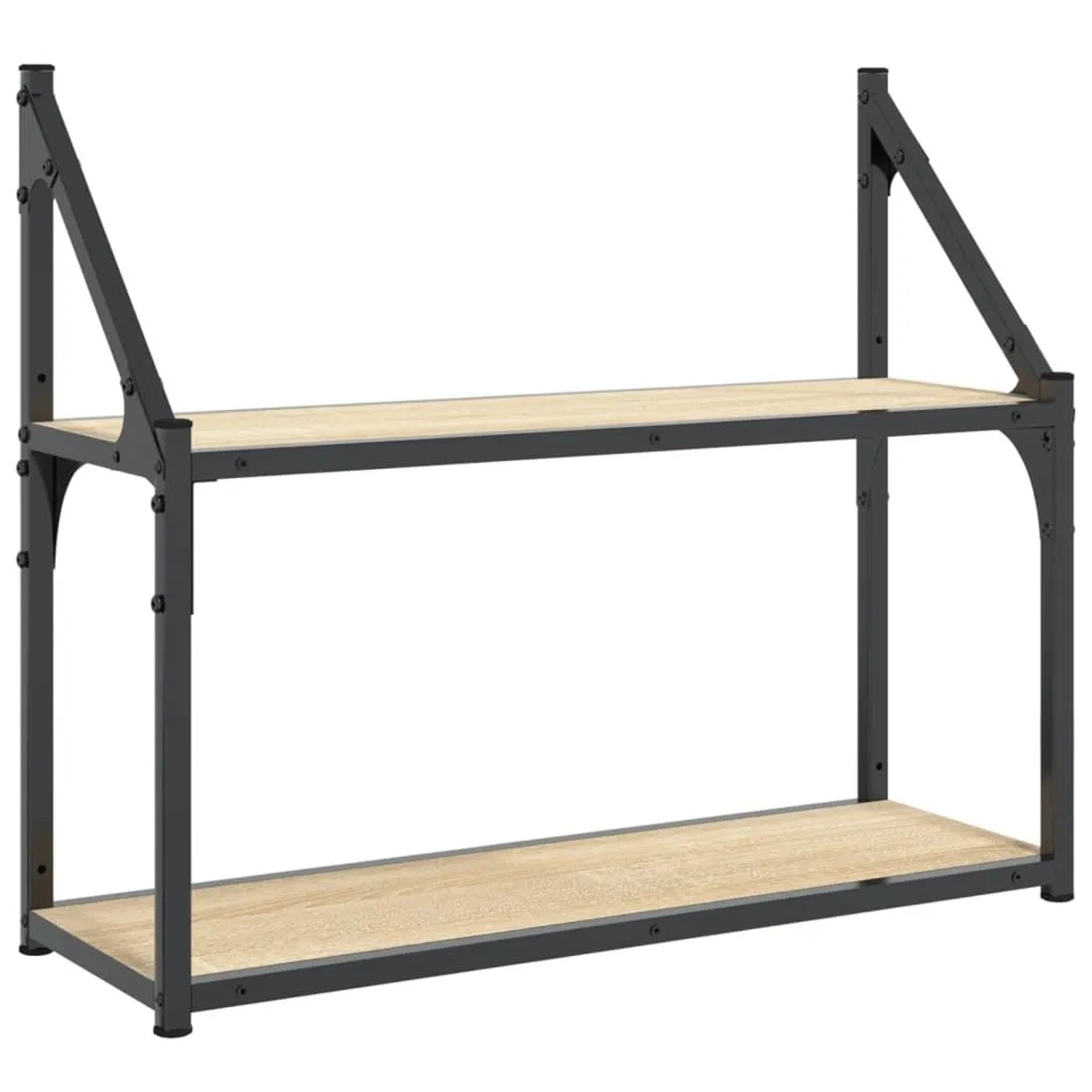 vidaXL 2-Stöckiges Wandregal Sonoma-Eiche 60 x 21 x 51 cm Holzwerkstoff 835460