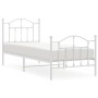 Weißes Metallbettgestell 80x200 cm mit Kopf- und Fußteil für Jugendzimmer oder Schlafzimmer.
