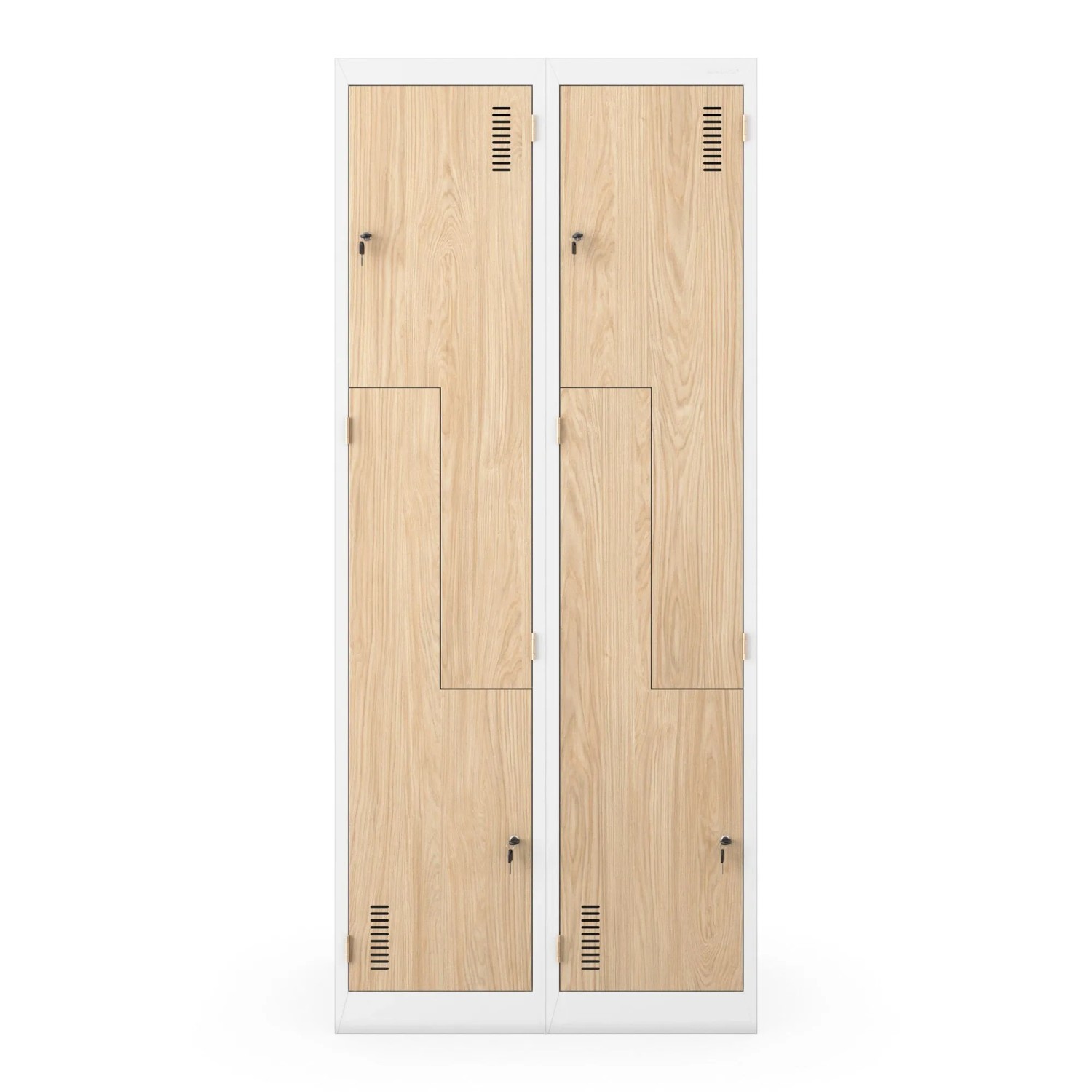 Jan Nowak Spind Schrank L-Form JULIA 185 x 80 x 45 cm Eco Design Weiß Sonoma Eiche