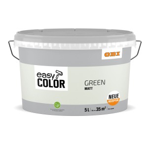 Eimer OBI Easy Color Grün, 5 l, matte, konservierungsmittelfreie Wandfarbe für Innen.