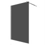 Glaszentrum Hagen Walk-In Duschwand 140x200cm, Grauglas mit silbernem Profil.