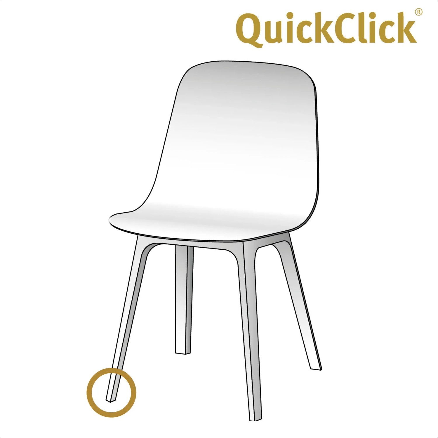 Wagner QuickClick 2in1 Duo Möbelgleiter Ø 25 mm am Stuhlbein, für optimalen Oberflächenschutz.